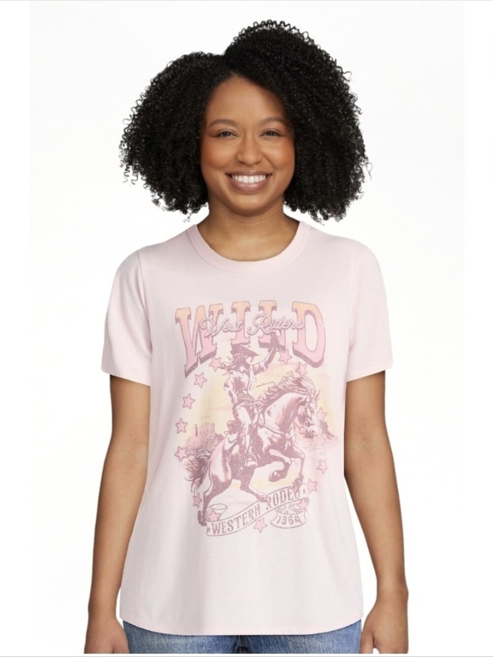 Doe Wild West Riders Women's Graphic Short Sleeve Shirt XS NWOT